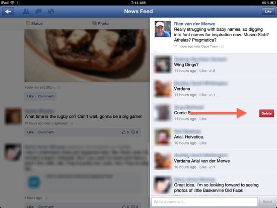 Facebook swipe Facebook swipe