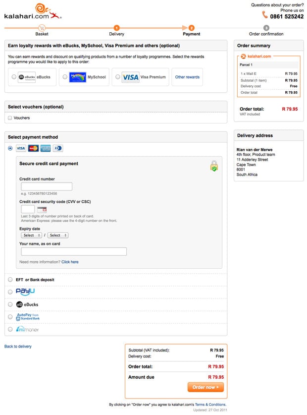 Kalahari new checkout Kalahari new checkout